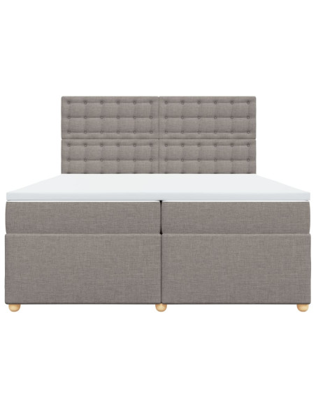 Giroletto a Molle con Materasso Tortora 200x200 cm in Tessuto