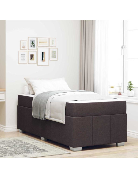 Struttura del letto Marrone Scuro 120 x 190 cm Tessuto