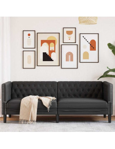 Divano Nero 194 x 74,5 x 70,5 cm PVC
