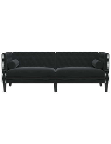 Divano Nero 194 x 74,5 x 70,5 cm Velluto