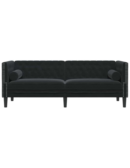 Divano Nero 194 x 74,5 x 70,5 cm Velluto