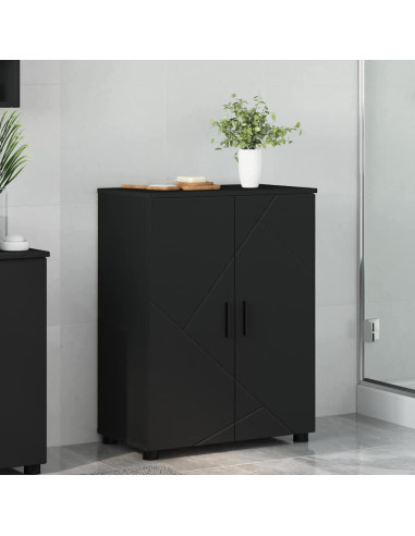 Mobile da Bagno con archiviazione Nero 60 x 35 x 80 cm