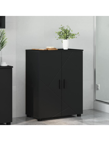 Mobile da Bagno con archiviazione Nero 60 x 35 x 80 cm