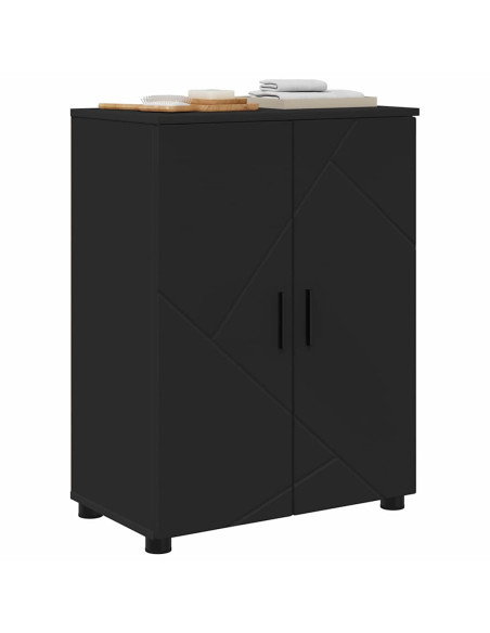 Mobile da Bagno con archiviazione Nero 60 x 35 x 80 cm