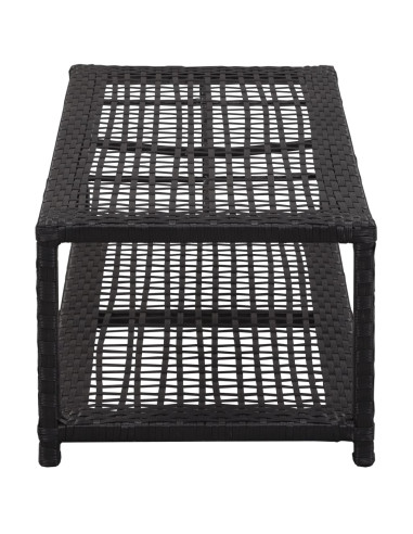 Scarpiera con Panchina Nera 80x40x30 cm in Polyrattan