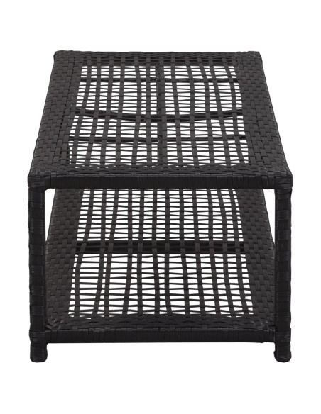 Scarpiera con Panchina Nera 80x40x30 cm in Polyrattan