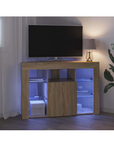 Mobile TV LED Angolare Rovere Sonoma 100x40x68cm