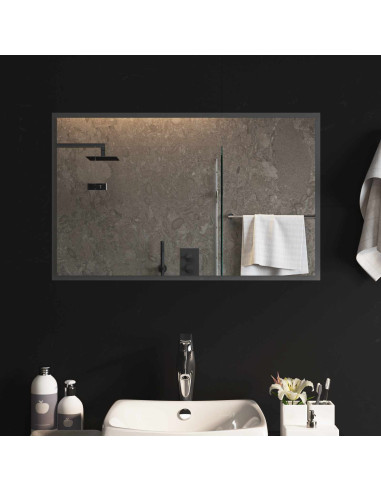 Specchio da bagno LED Trasparente 80 x 50 cm vetro temperato