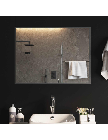 Specchio da bagno LED Trasparente 80 x 60 cm vetro temperato