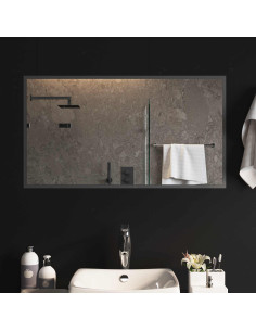 Specchio da bagno LED Trasparente 90 x 50 cm vetro temperato
