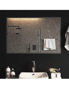 Specchio da bagno LED Trasparente 90 x 60 cm vetro temperato