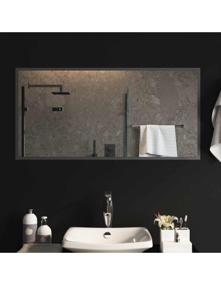 Specchio da bagno LED Trasparente 100 x 50 cm vetro temperato
