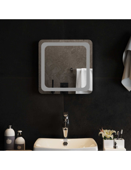 Specchio da bagno LED Trasparente 40 x 40 cm vetro temperato