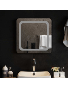Specchio da bagno LED Trasparente 50 x 50 cm vetro temperato