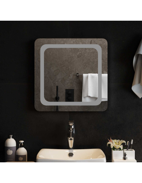 Specchio da bagno LED Trasparente 50 x 50 cm vetro temperato