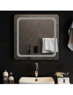 Specchio da bagno LED Trasparente 60 x 60 cm vetro temperato