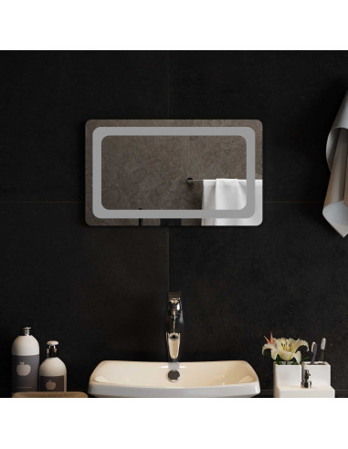 Specchio da bagno LED Trasparente 50 x 30 cm vetro temperato