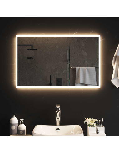 Specchio da bagno LED Trasparente 80 x 50 cm vetro temperato