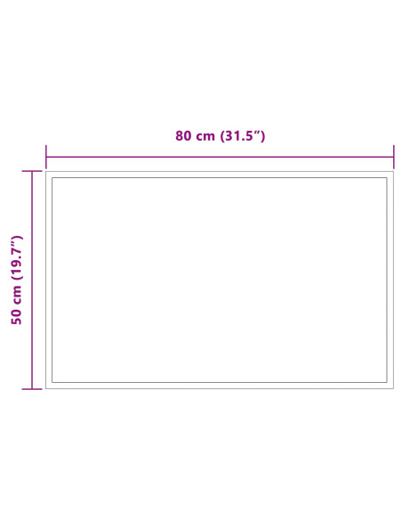 Specchio da bagno LED Trasparente 80 x 50 cm vetro temperato