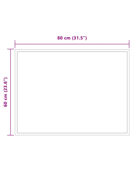 Specchio da bagno LED Trasparente 80 x 60 cm vetro temperato