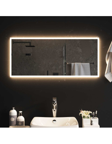 Specchio da bagno LED Trasparente 90 x 40 cm vetro temperato