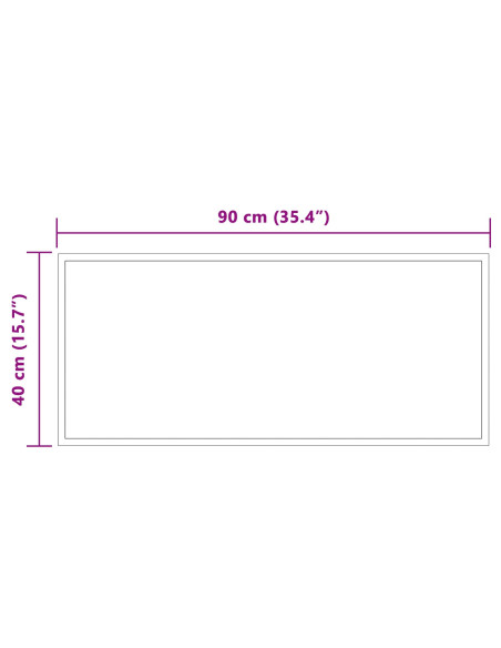 Specchio da bagno LED Trasparente 90 x 40 cm vetro temperato