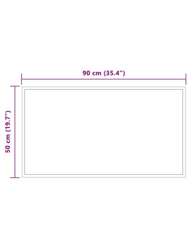 Specchio da bagno LED Trasparente 90 x 50 cm vetro temperato