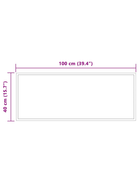 Specchio da bagno LED Trasparente 100 x 40 cm vetro temperato