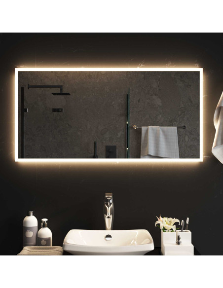 Specchio da bagno LED Trasparente 100 x 50 cm vetro temperato