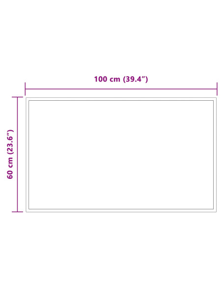 Specchio da bagno LED Trasparente 100 x 60 cm vetro temperato