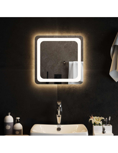 Specchio da bagno LED Trasparente 40 x 40 cm vetro temperato