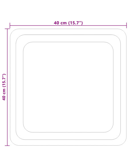 Specchio da bagno LED Trasparente 40 x 40 cm vetro temperato