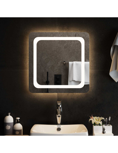 Specchio da bagno LED Trasparente 50 x 50 cm vetro temperato