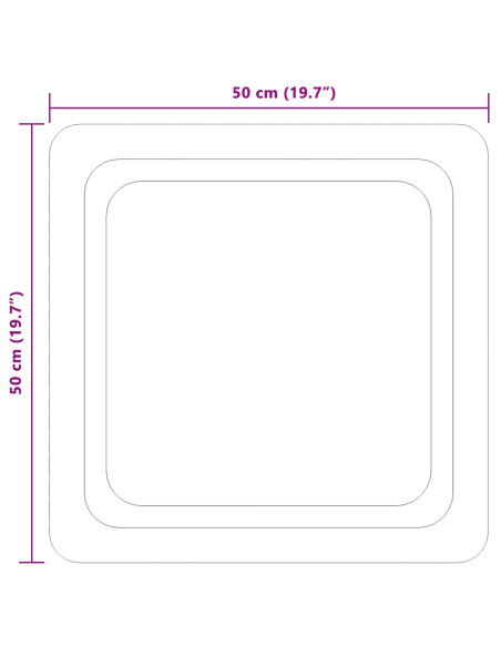 Specchio da bagno LED Trasparente 50 x 50 cm vetro temperato