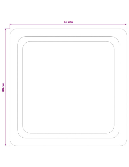 Specchio da bagno LED Trasparente 60 x 60 cm vetro temperato