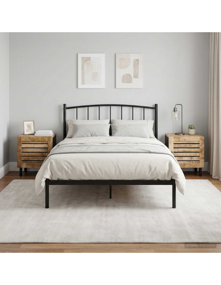 Comodino 2 pz Naturale 40 x 33 x 46 cm Legno di mango massello