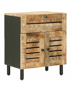 Comodino Naturale 50 x 33 x 60 cm Legno di mango massello 2
