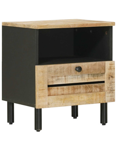 Comodino Naturale 40 x 33 x 46 cm Legno di mango massello