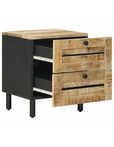 Comodino 2 pz Naturale 40 x 33 x 46 cm Legno di mango massello