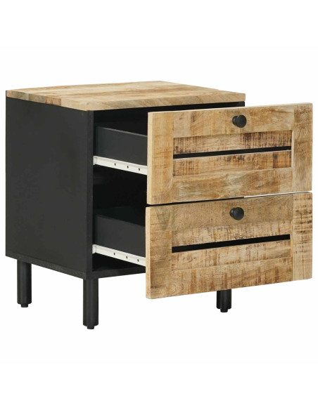 Comodino 2 pz Naturale 40 x 33 x 46 cm Legno di mango massello