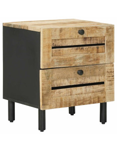 Comodino Naturale 40 x 33 x 46 cm Legno di mango massello 2
