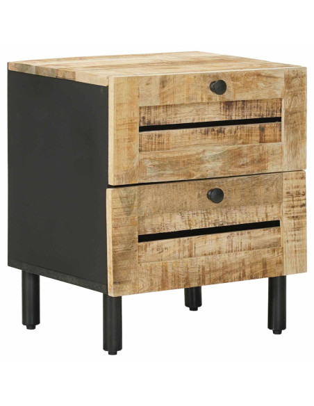 Comodino Naturale 40 x 33 x 46 cm Legno di mango massello