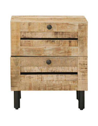 Comodino Naturale 40 x 33 x 46 cm Legno di mango massello