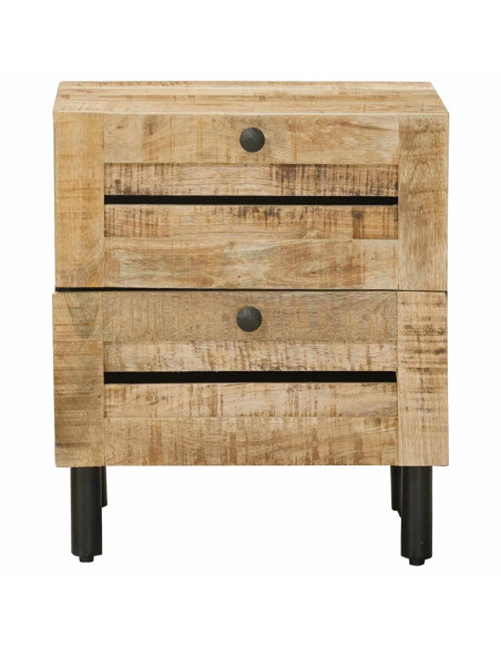 Comodino Naturale 40 x 33 x 46 cm Legno di mango massello
