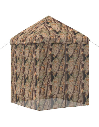 Gazebo Pop-up con 4 Pareti Mimetico Foresta Acciaio POLYSTER