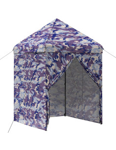Gazebo Pop-up con 4 Pareti 3 x 3 m Blu Cacciatore 2
