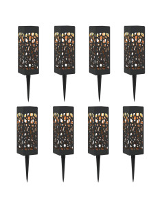 Luci solari da esterno con picchetto 8 pcs Bianco caldo 29 cm 2