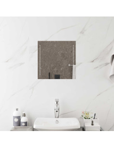 Specchio da bagno LED Trasparente 40 x 40 cm vetro temperato