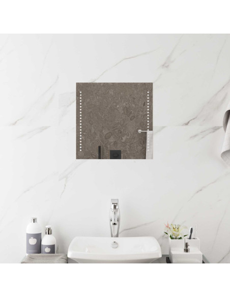 Specchio da bagno LED Trasparente 40 x 40 cm vetro temperato