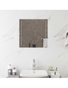 Specchio da bagno LED Trasparente 50 x 50 cm vetro temperato